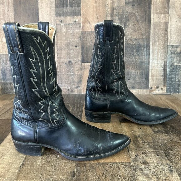 Nocona Vintage Black Western Cowboy Boots Mens 13 A - Picture 12 of 12